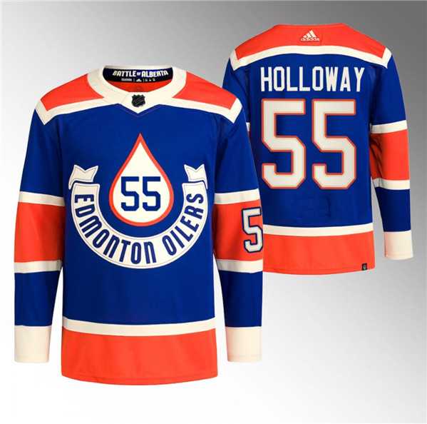 Men's Edmonton Oilers #55 Dylan Holloway 2023 Royal Heritage Classic Primegreen Stitched Jersey Dzhi